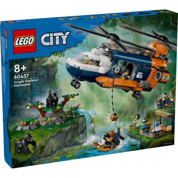 60437-lego-city-1 LEGO City - Elicopterul unui explorator al junglei la tabara de baza 60437, 881 piese
