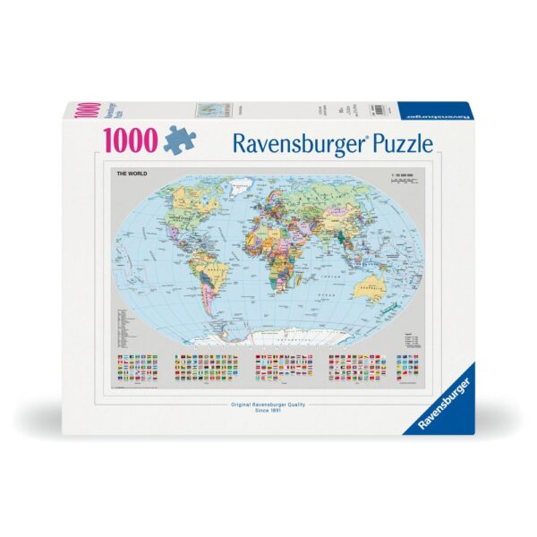 Ravensburger - Puzzle harta politica a lumii 1000 piese design nou - RVSPA00065