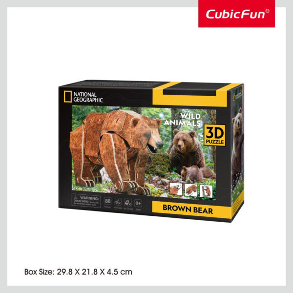 Cubic Fun - Puzzle 3D urs maro 88 piese - CUDS1096h