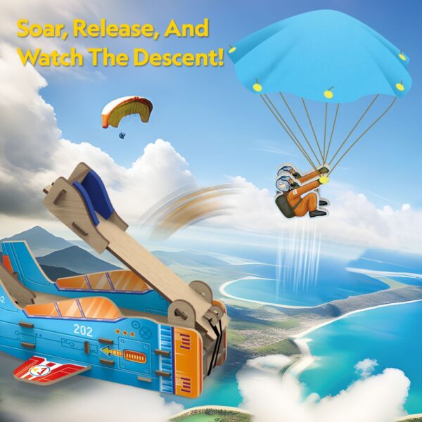 Cubic Fun - Puzzle 3D lansator de parasute 48 piese - CUDS1120h