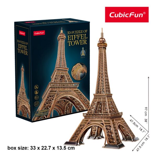 Cubic Fun - Puzzle 3D turnul Eiffel nivel complex 314 piese - CUMC284h