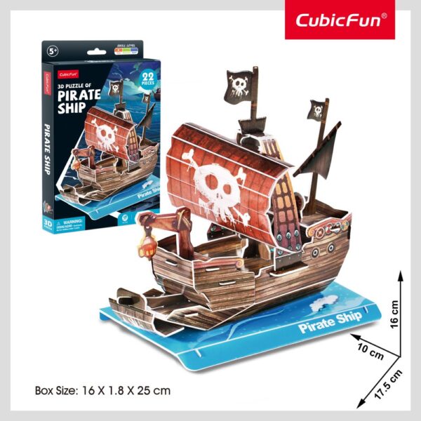 Cubic Fun - Puzzle 3D nava pirati 22 piese - CUW3121h