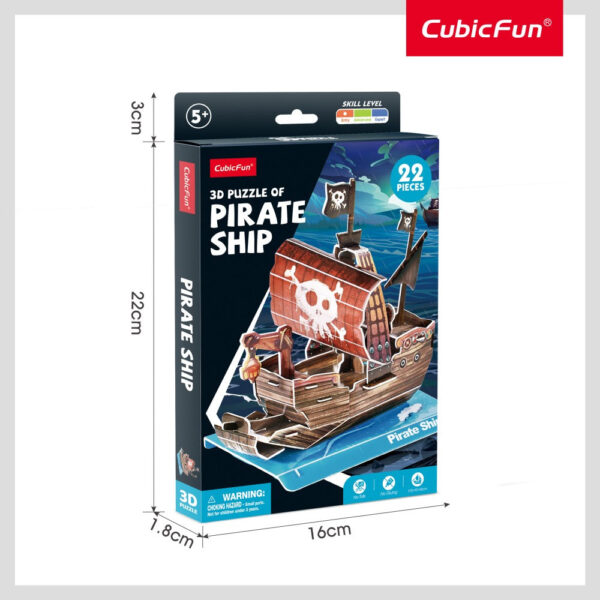 Cubic Fun - Puzzle 3D nava pirati 22 piese - CUW3121h