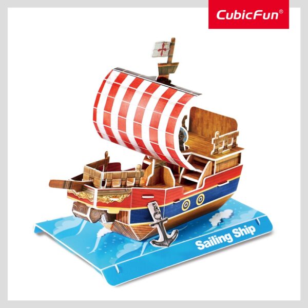 Cubic Fun - Puzzle 3D nava cu panze 33 piese - CUW3122h