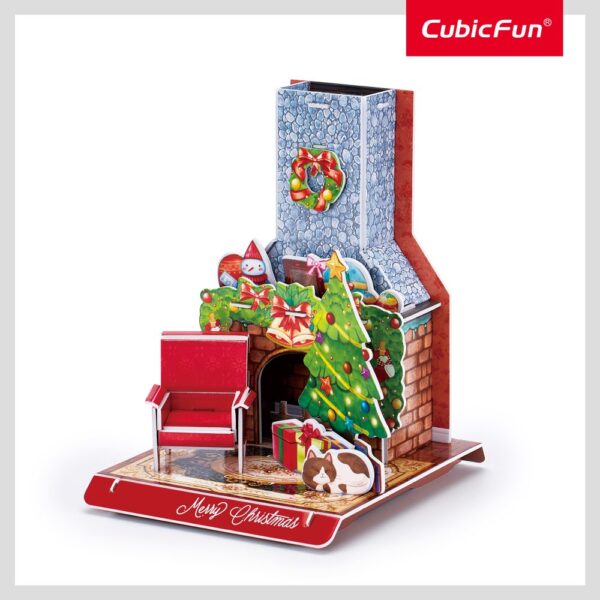 Cubic Fun - Puzzle 3D semineu decorat de Craciun 24 piese - CUW3153