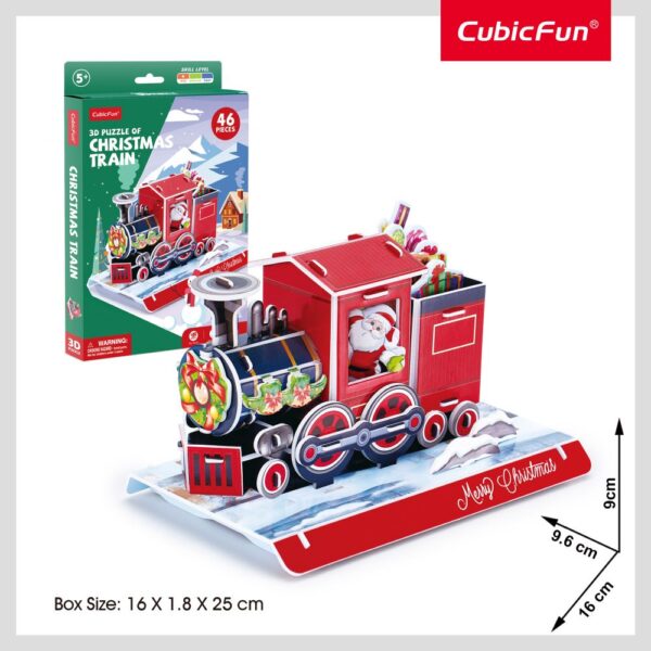 Cubic Fun - Puzzle 3D tren de Craciun 46 piese - CUW3155h