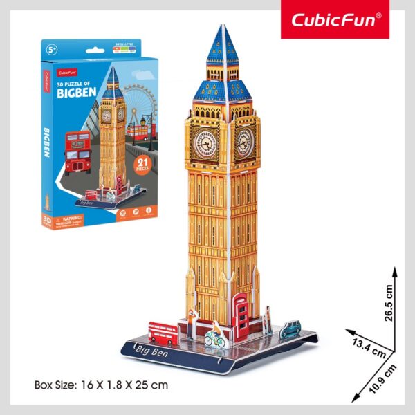 Cubic Fun - Puzzle 3D Big Ben 21 piese - CUW3196