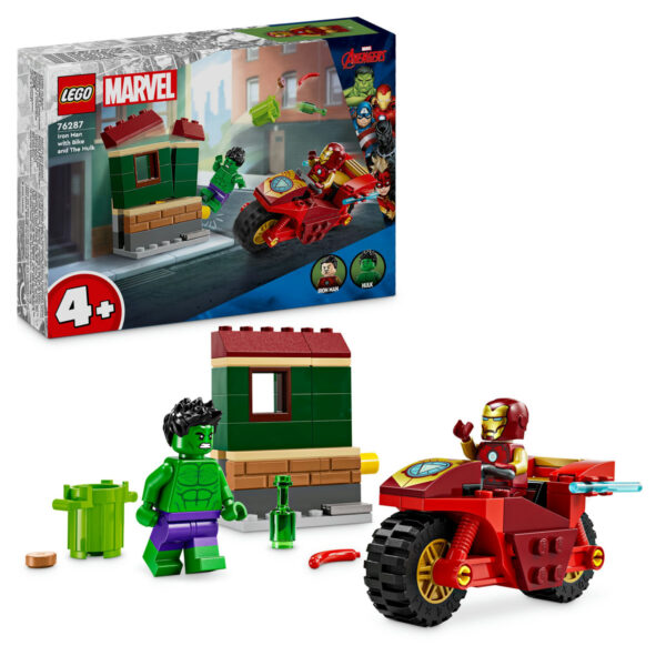 76287-lego-super-heroes LEGO Marvel Super Heroes - Iron Man cu motocicleta si Hulk 76287, 68 piese