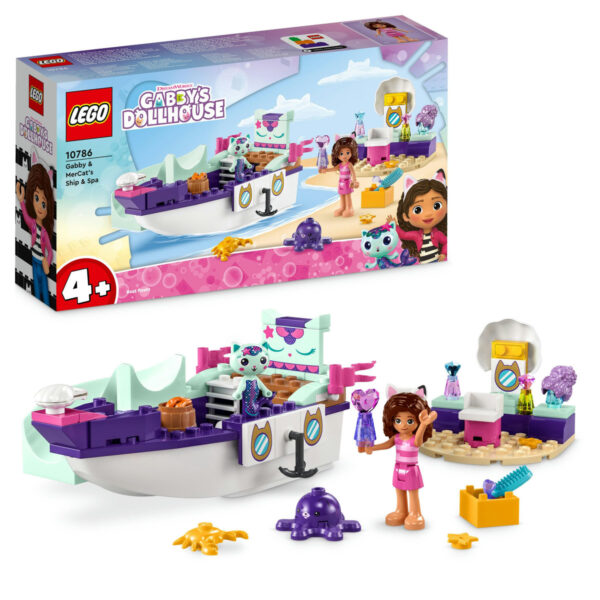LEGO Gabby s Dollhouse - Barca cu spa a lui Gabby si a Pisirenei 10786, 88 piese