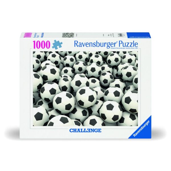 Ravensburger - Puzzle provocare mingi de fotbal 1000 piese design nou - RVSPA00615