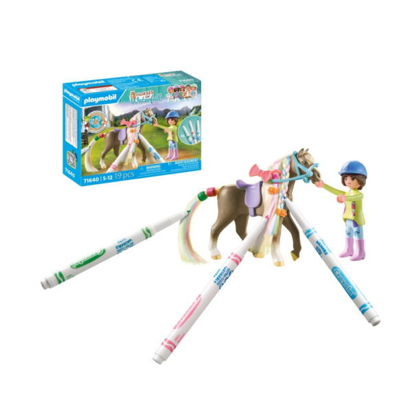 Playmobil - Cal cu par si creioane Crayola - PM71640