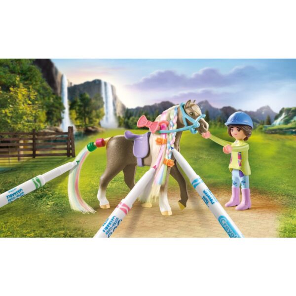 Playmobil - Cal cu par si creioane Crayola - PM71640