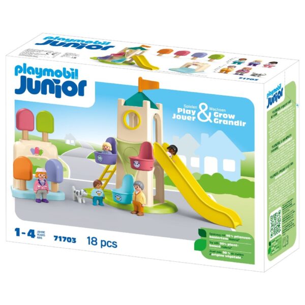 Playmobil Junior - Turn de aventura cu stand de inghetata - PM71703