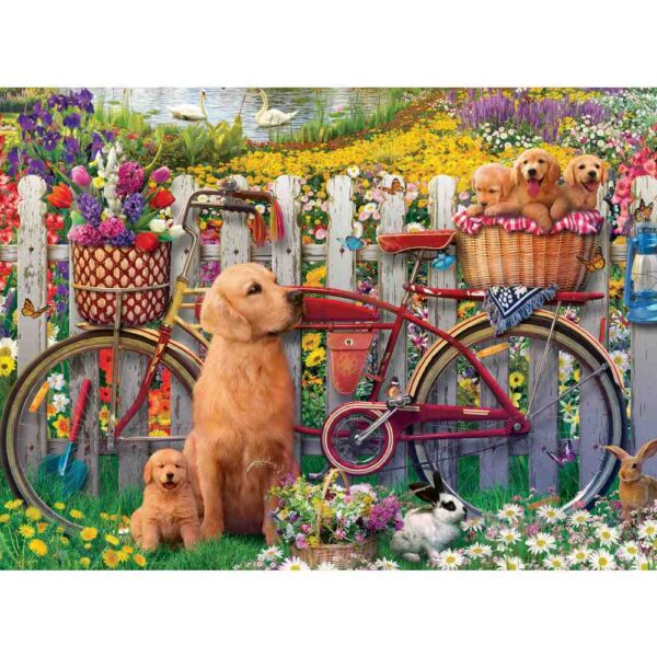 Ravensburger - Puzzle catelusi pe bicicleta 500 piese design nou - RVSPA00209