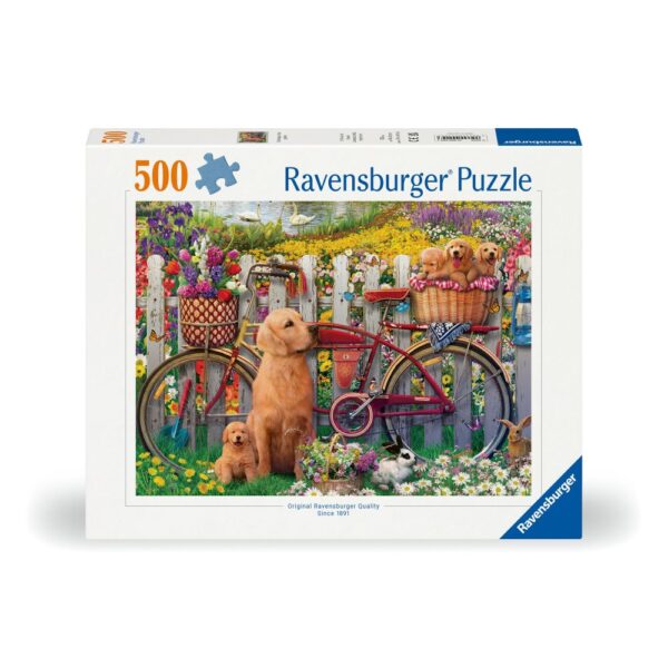 Ravensburger - Puzzle catelusi pe bicicleta 500 piese design nou - RVSPA00209