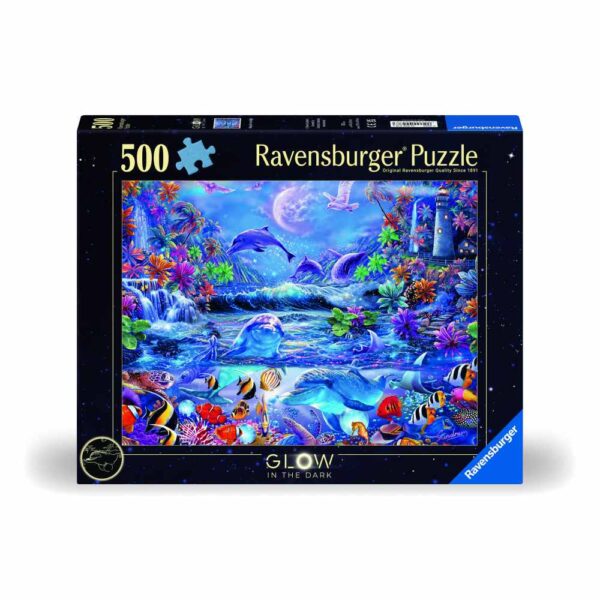 Ravensburger - Puzzle animale marine 500 piese straluceste in intuneric design nou - RVSPA00478