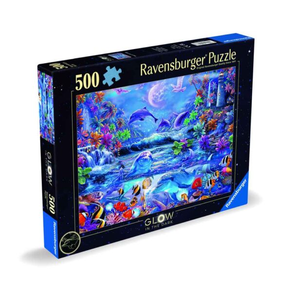 Ravensburger - Puzzle animale marine 500 piese straluceste in intuneric design nou - RVSPA00478