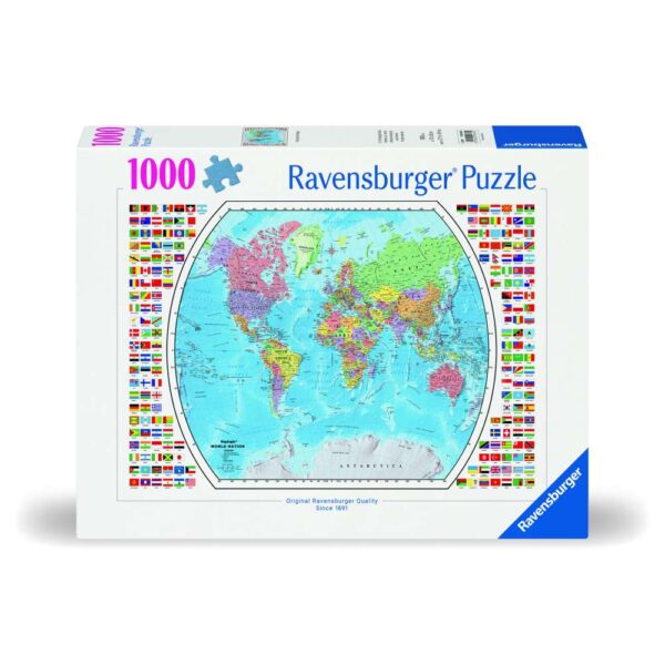 Ravensburger - Puzzle harta politica glob pamantesc 1000 piese design nou - RVSPA00664
