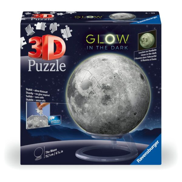 Ravensburger - Puzzle 3D luna lumineaza in intuneric 72 piese - RVS3D11586