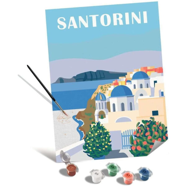Ravensburger - Pictura pe numere Tablou Canvas Santorini - RVSPBN23906