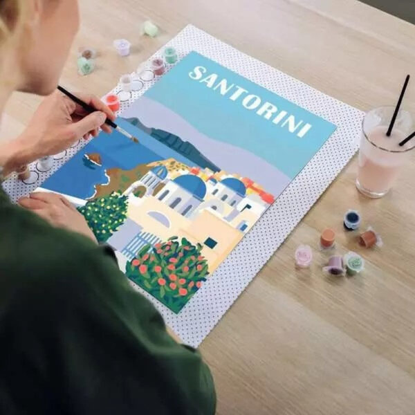 Ravensburger - Pictura pe numere Tablou Canvas Santorini - RVSPBN23906