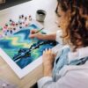 Ravensburger - Pictura pe numere Tablou Canvas Aurora Boreala - RVSPBN23907