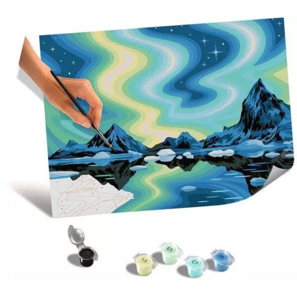 Ravensburger - Pictura pe numere Tablou Canvas Aurora Boreala - RVSPBN23907