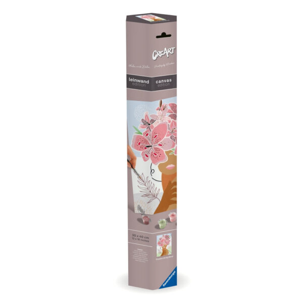 Ravensburger - Pictura pe numere Tablou Canvas femeie cu flori in cap - RVSPBN23908