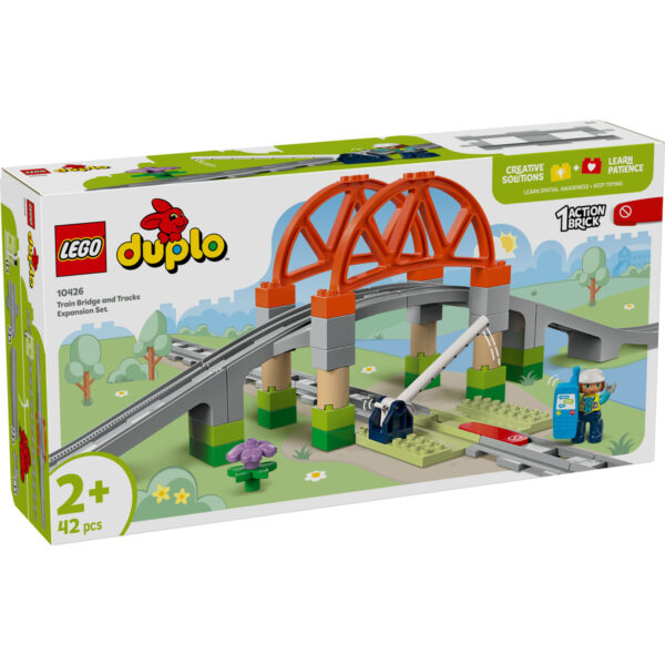 LEGO DUPLO - Set de extindere Pod cu sine de cale ferata 10426, 42 piese
