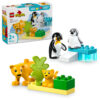 LEGO DUPLO - Familii de animale salbatice: Pinguini si lei 10442, 10 piese