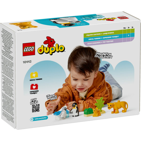 LEGO DUPLO - Familii de animale salbatice: Pinguini si lei 10442, 10 piese