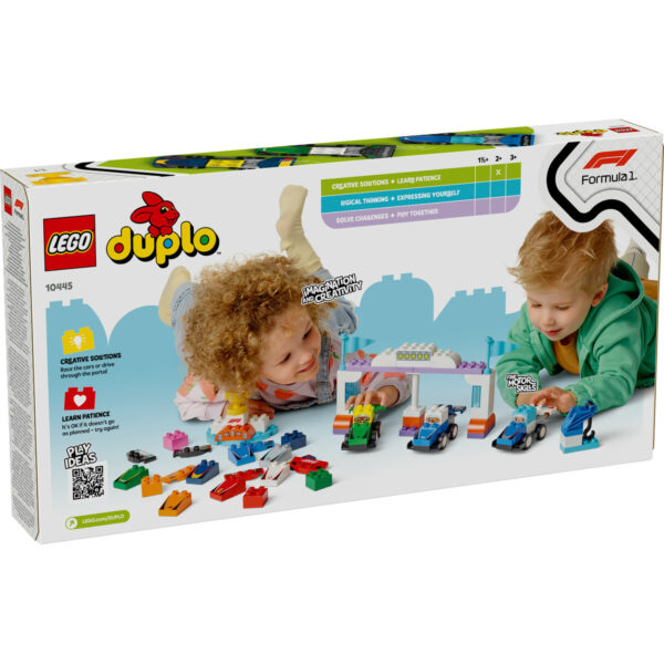 LEGO DUPLO - Echipa F1: Masini si piloti de curse 10445, 70 piese