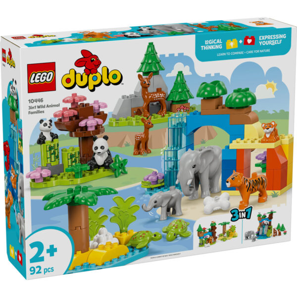 LEGO DUPLO - Familii de animale salbatice 3 în 1 10446, 92 piese