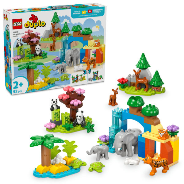 LEGO DUPLO - Familii de animale salbatice 3 în 1 10446, 92 piese