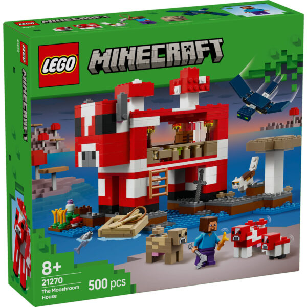 LEGO Minecraft - Casa Mooshroom 21270, 500 piese