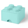 40051742 Cutii depozitare - Cutie depozitare LEGO 2x2 cu sertar, aqua 40051742, 0 piese