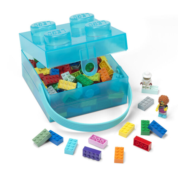 Recipiente alimentare - Cutie LEGO 2x2 - albastru transparent 40240010, 0 piese