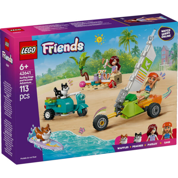 42641-lego-friends-1 LEGO Friends - Aventuri cu catei la surfing si pe scuter 42641, 113 piese
