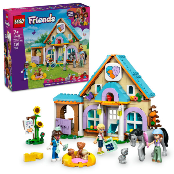 42651-lego-friends LEGO Friends - Clinica veterinara pentru cai si animale de companie 42651, 428 piese