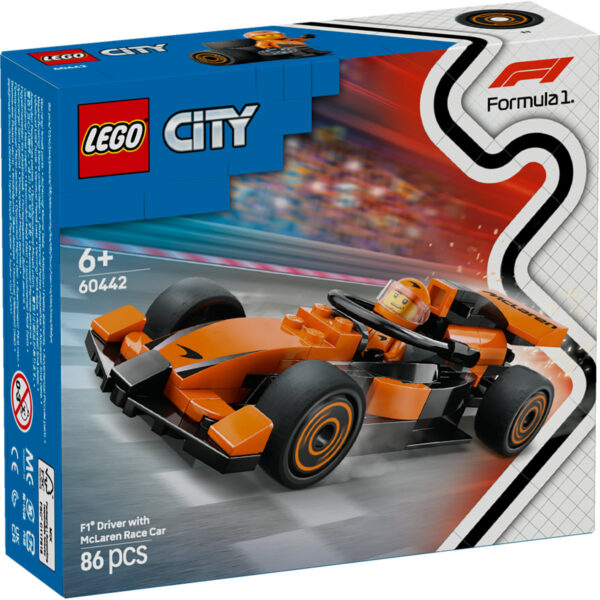 60442-lego-city-1 LEGO City - Pilot F1 cu masina de curse McLaren 60442, 86 piese
