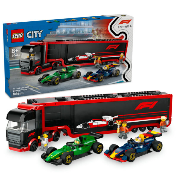 60445-lego-city LEGO City - Camion F1 cu masinile F1 RB20 si AMR24 60445, 1086 piese