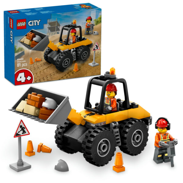 LEGO City - Încarcator pe roti galben pentru constructii 60450, 81 piese