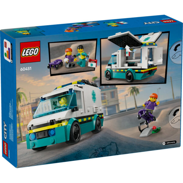 LEGO City - Ambulanta de urgente 60451, 184 piese
