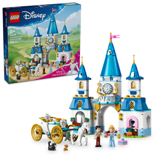 LEGO Disney - Castelul si caleasca Cenusaresei 43275, 596 piese