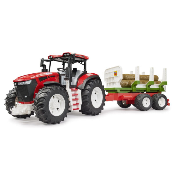 Bruder Tractor Roadmax cu remorca forestiera si 3 busteni - BR03453
