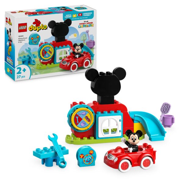 LEGO DUPLO - Clubul si masina lui Mickey Mouse 10454, 27 piese