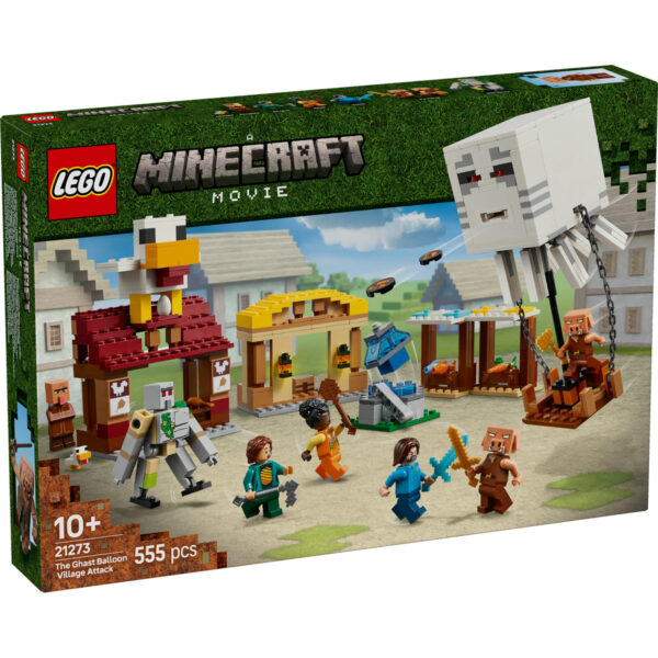 LEGO Minecraft - Atacul baloanelor Ghast asupra satului 21273, 555 piese
