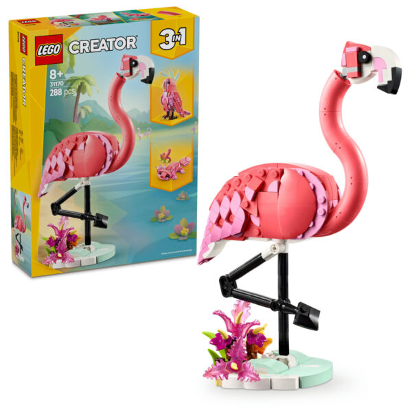 LEGO Creator - Animale salbatice: Flamingo roz 31170, 288 piese