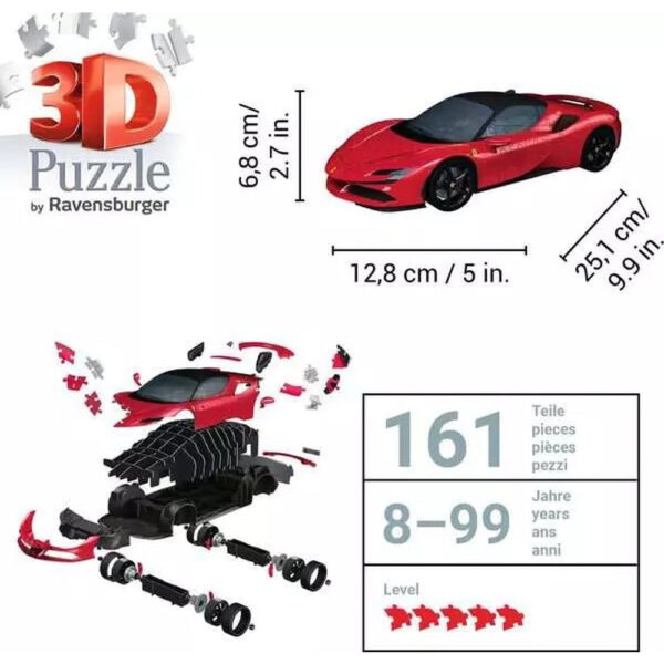 4005556115761_5 Ravensburger - Puzzle 3D Ferrari SF 90 108 piese - RVS3D11576