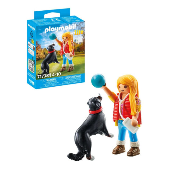 Playmobil - Figurina femeie cu animalut de colectie caine de Munte - PM71738